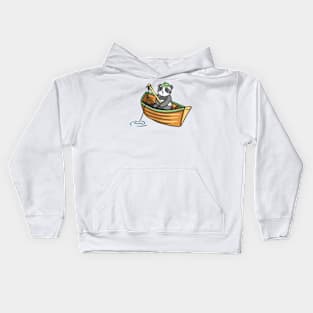 panda fishing Kids Hoodie